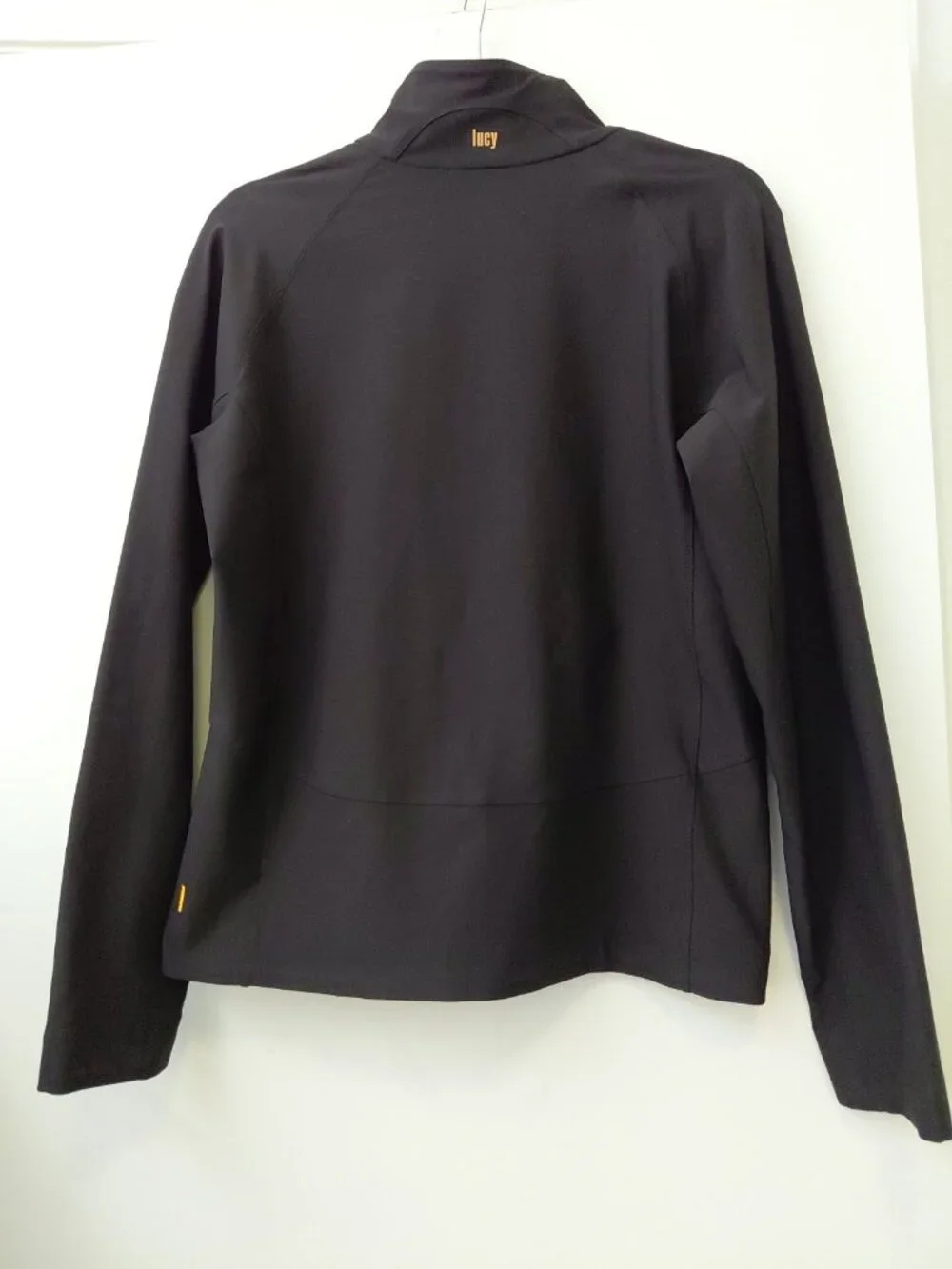 Lucy Tech Full Zip Athletic Track Jacket Vertical Zipper Pockets Large Black
